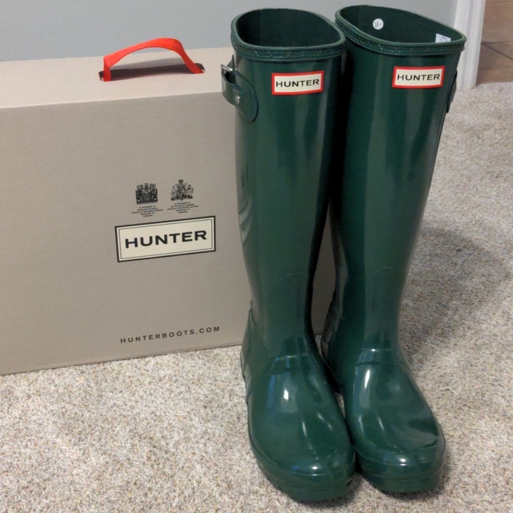 Hunter Green Original Tall Gloss boots